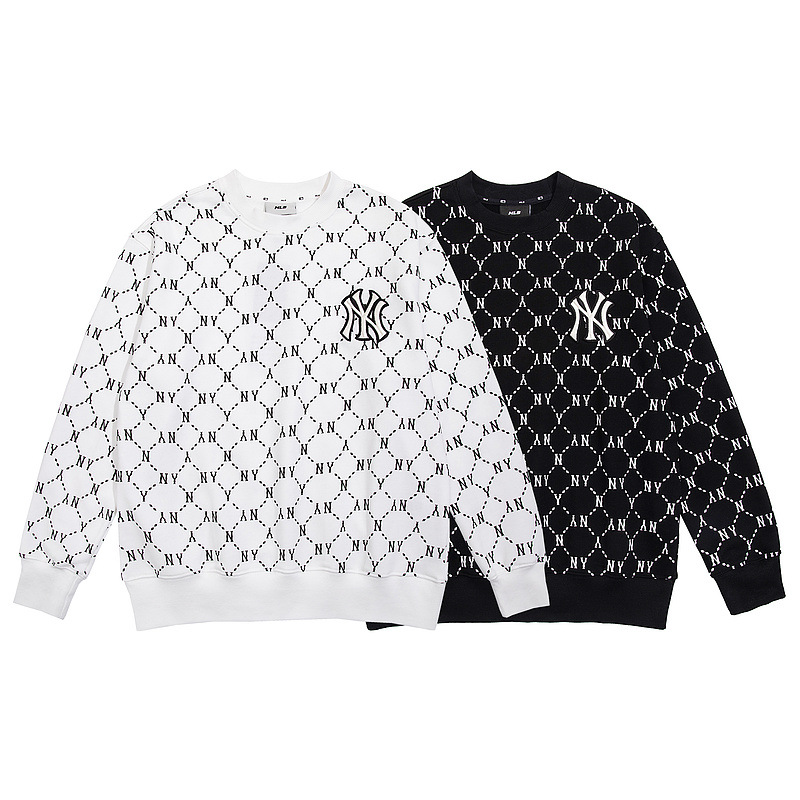 韩国mlb秋冬新款钻石老花满印休闲运动套头男女情侣长袖卫衣-阿里巴巴