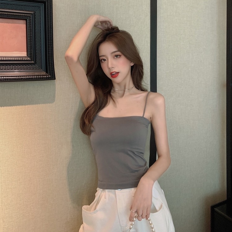Hot Girl 1806 Beauty Back Camisole Women's Outer Wear Chest Pad Fixed Cup Breathable High Elastic Comfortable Underwear Bandeau Tube Top
