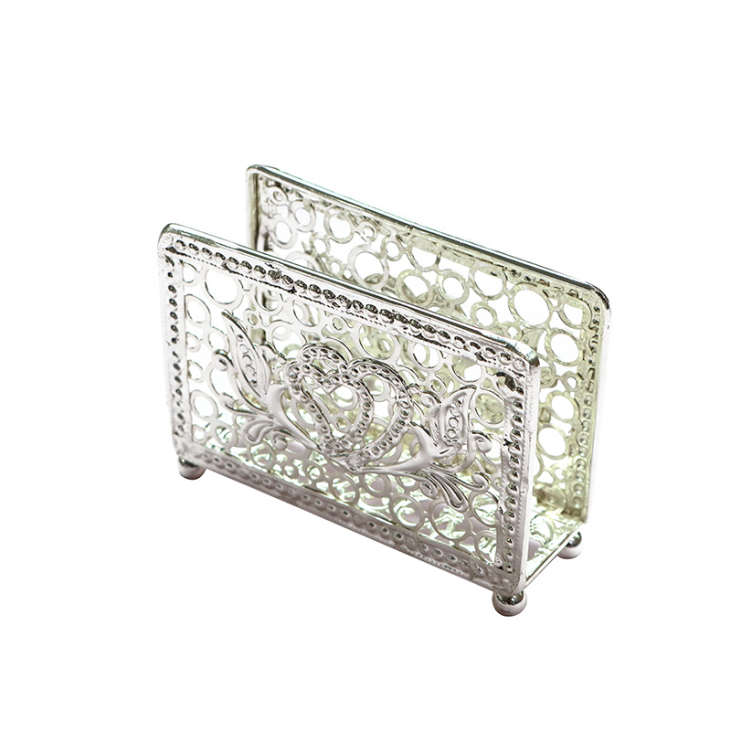 Metal Hollow Vintage Tissue Holder High-End Hotel Cafe Restaurant Tissue Box Napkin Holder Factory Wholesale Design