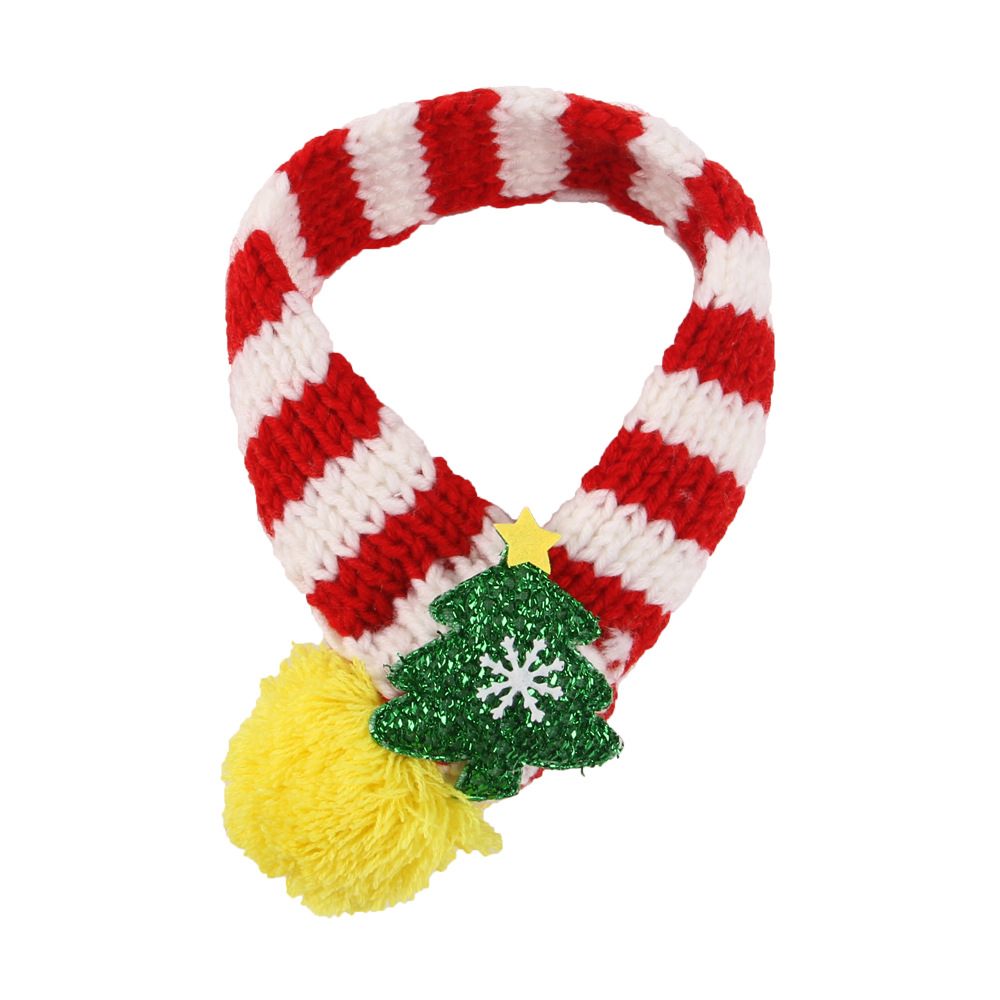 Amazon Pet Knitted Christmas Scarf Creative Christmas Series Teddy Scarf Cat Dog Pet Supplies