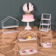 欧式白色甜品台摆件甜品台展示架甜点托盘下午茶点心架蛋糕架