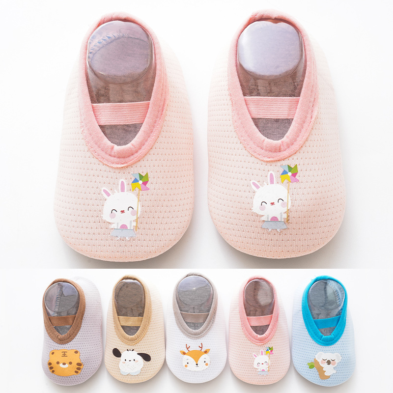 Baby Toddler Shoes Spring and Summer Early Education Indoor Cool Cartoon Toddler Socks Short Tube Trampoline Socks Soft Glue Home Non-Slip Socks