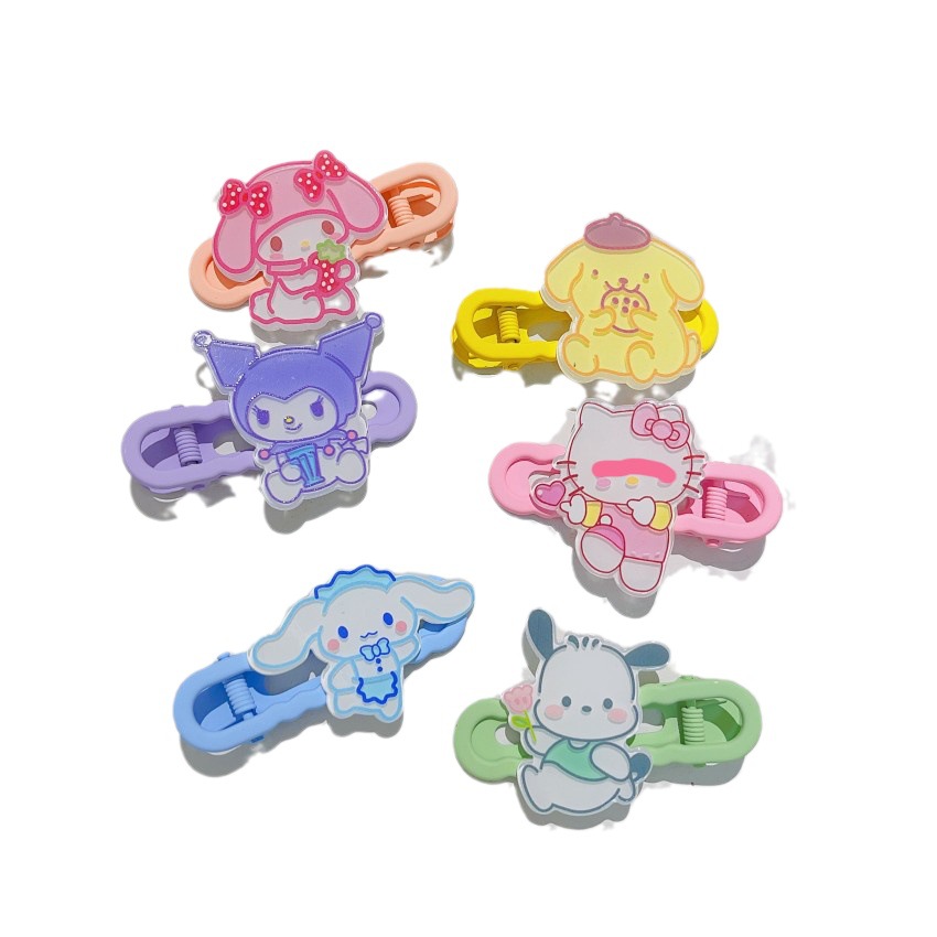 New Sanrio Cartoon Children's Barrettes Female Cute Hair Accessories Bang Clip Side Clip Little Girl Cropped Hair Clip Barrettes Headdress