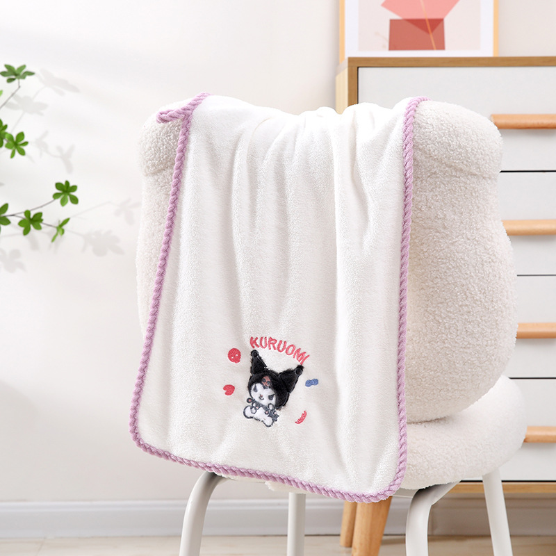 Coolomi Towel Bath Towel Set Polyester Brocade Material Soft Absorbent Lint-Free Cartoon Cute