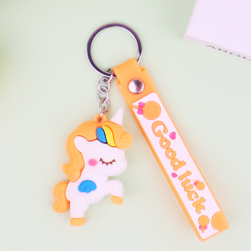 Fantasy Rainbow Unicorn Keychain Pendant Doll Accessories Car Key Chain Schoolbag Bag Charm Gift Wholesale