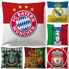 世界欧洲足球杯国旗俱乐部装饰客厅沙发靠枕亚麻抱枕套厂家直销