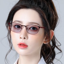 智能变色太阳镜女高清偏光韩版墨镜复古小框开车驾驶防紫外线眼镜