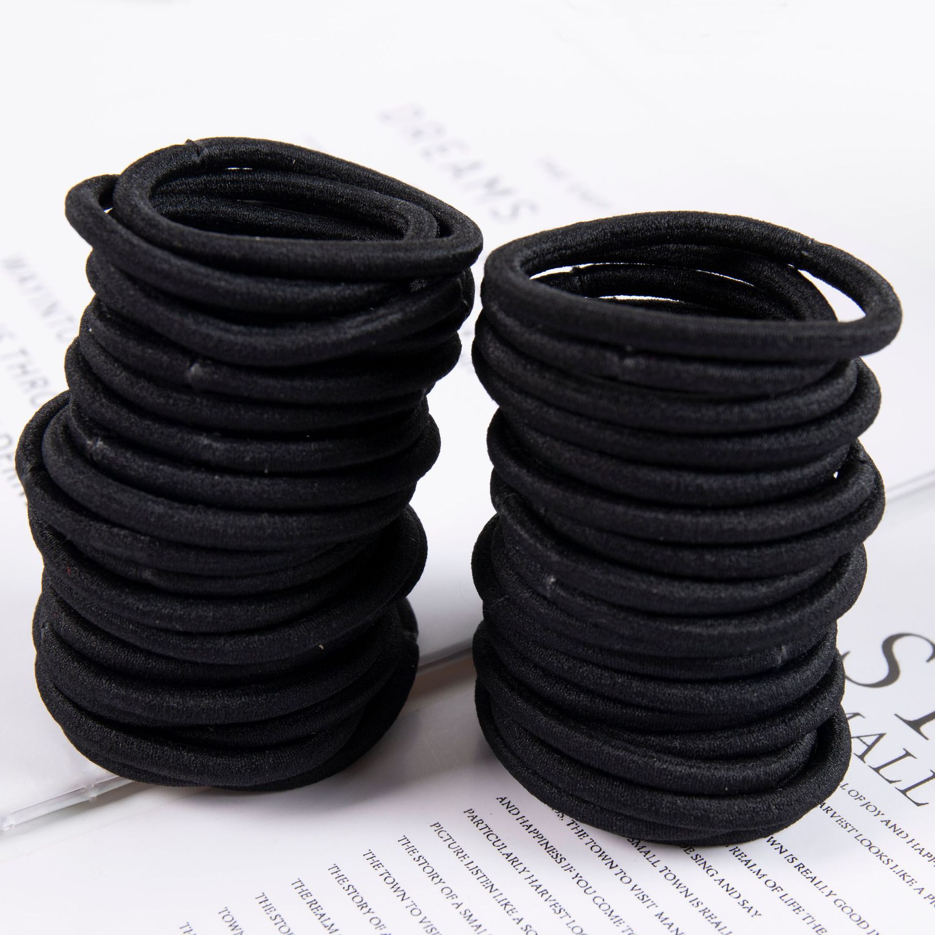 厂家直销4mm黑色无接缝高弹皮筋 成人扎马尾头绳 diy打底款发圈