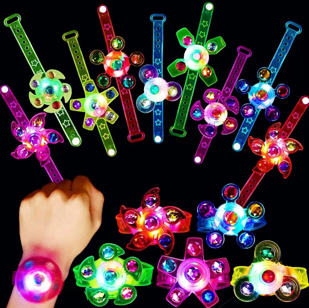 for cross-border light-emitting gyro bracelet children flash spinning top watch band luminous hot stall toys wholesale