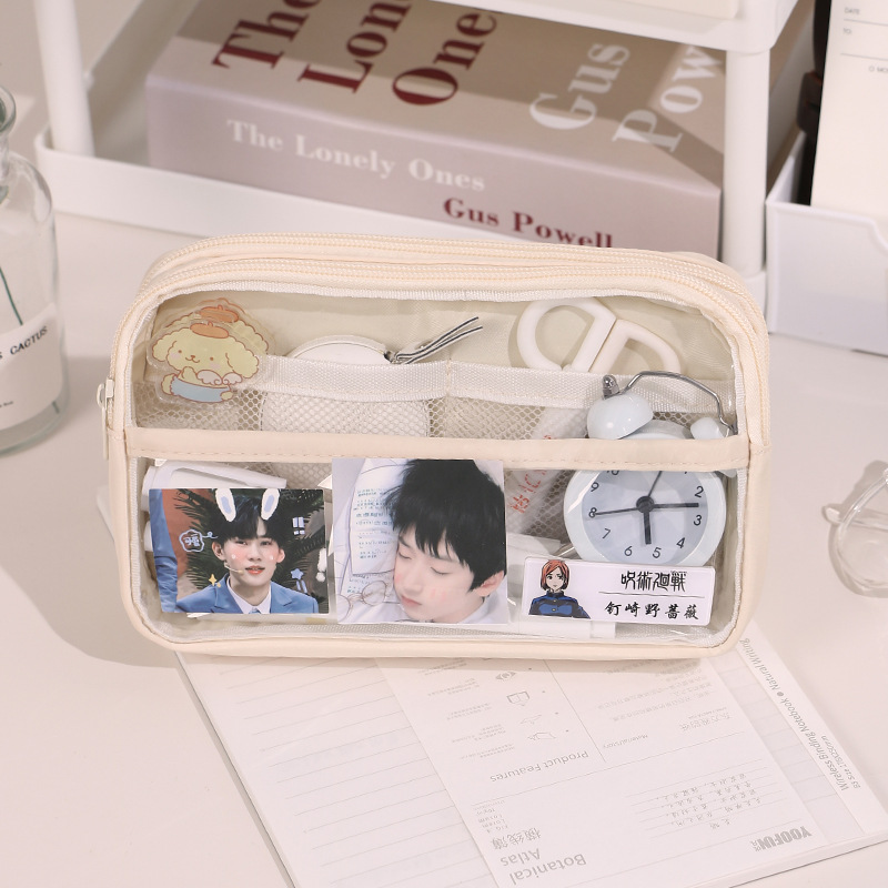 Transparent Pencil Case Student Stationery Box Girls Primary School Students Transparent Stationery Case Pencil Box for Boys 2023 New