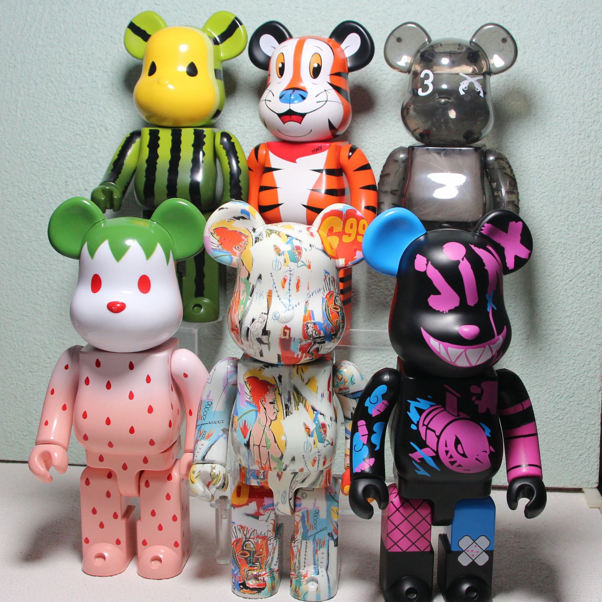 积木熊bearbrick金克丝熊巴斯奎特9代暴力熊客厅老虎摆件熊400%