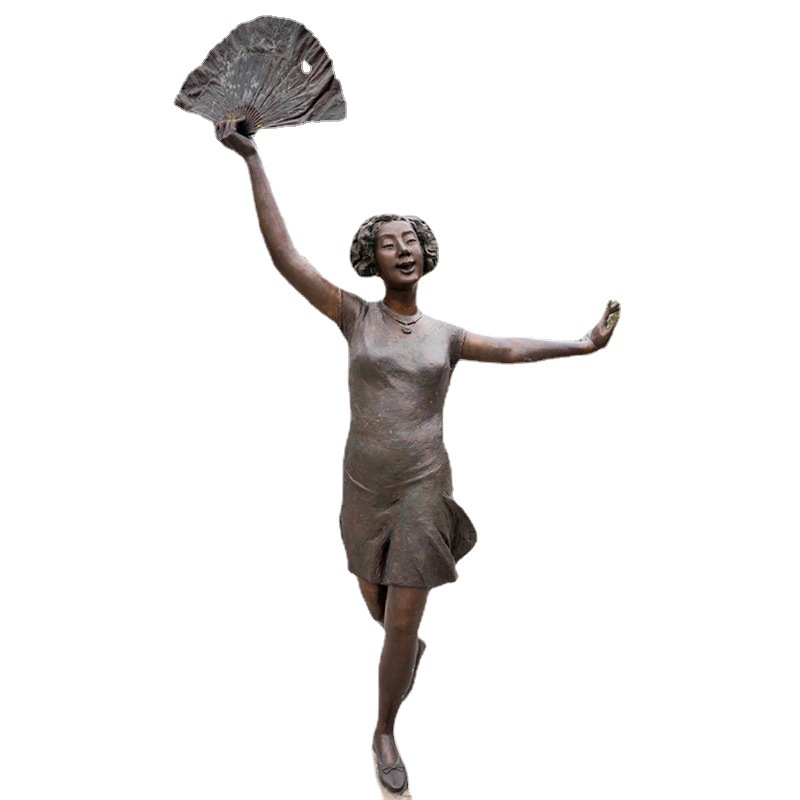 铸铜跳舞女孩雕像芭蕾舞小女孩雕塑户外人物小区门口景观装饰摆件