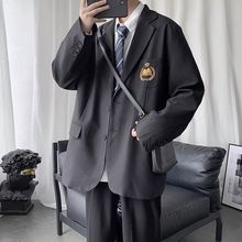 男士秋季dk西装外套韩版宽松学院风学生jk制服班服休闲潮流小西服