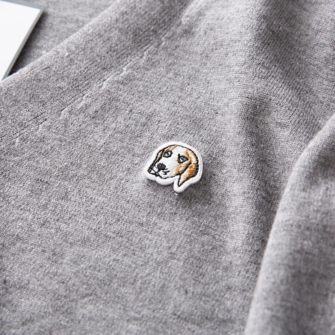 高品质hazzys/哈吉斯狗头秋季新款针织羊绒刺绣厚款男士开衫外套