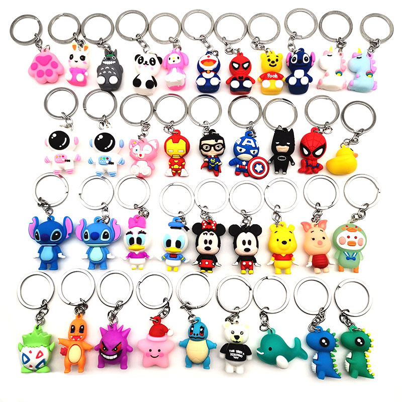 keychain pendant car bag ornaments small gifts classic cartoon small three-dimensional doll 2 yuan store supply