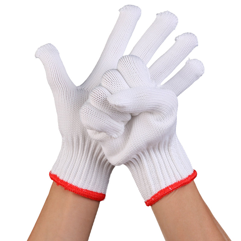 日常通用双手防护涤纶劳保透气建筑工地工人作业劳保手套