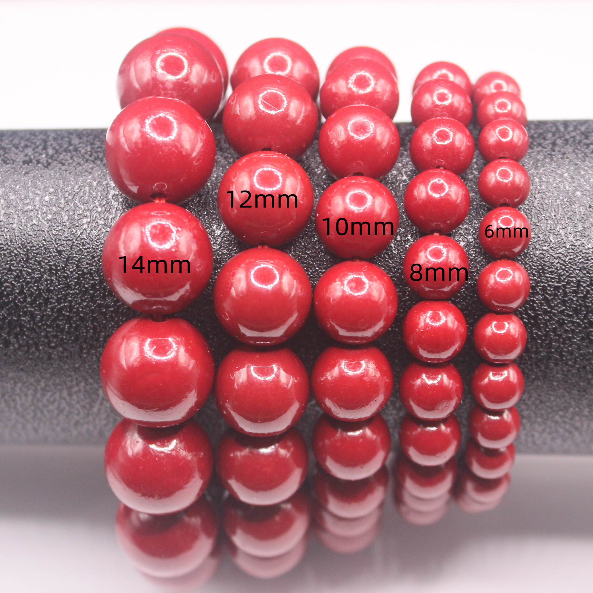 正品朱砂单圈手串散珠圆珠男女本命年紫红色朱砂手链佛珠盘玩饰品