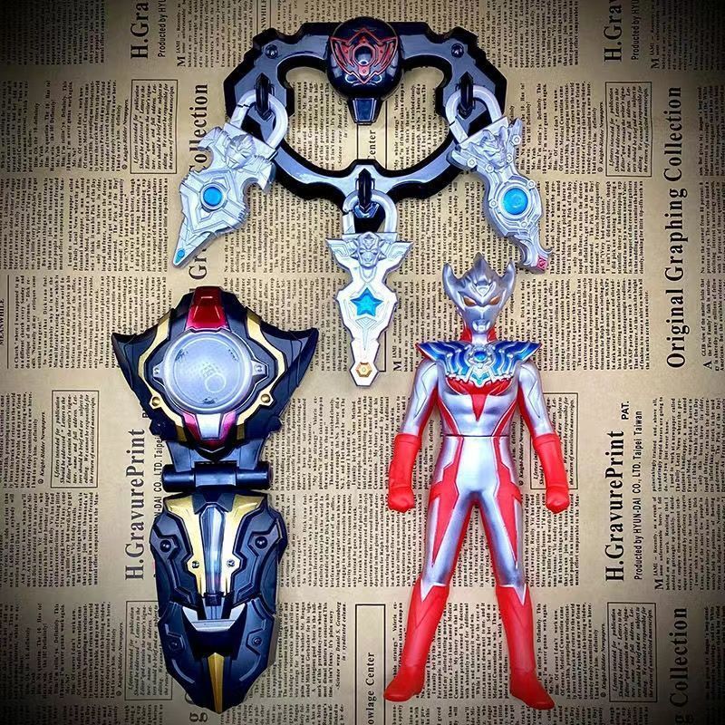 儿童玩具奥特曼联动泰迦火花变身器大号感应召唤器水晶戒指礼物男