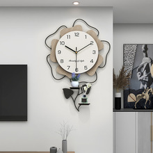 lianzhuang创意花朵钟表挂钟客厅新款简约现代装饰艺术大气挂