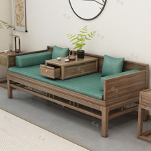 批发新中式罗汉床茶桌椅组合老榆实木客厅沙发床小户型罗汉椅贵妃