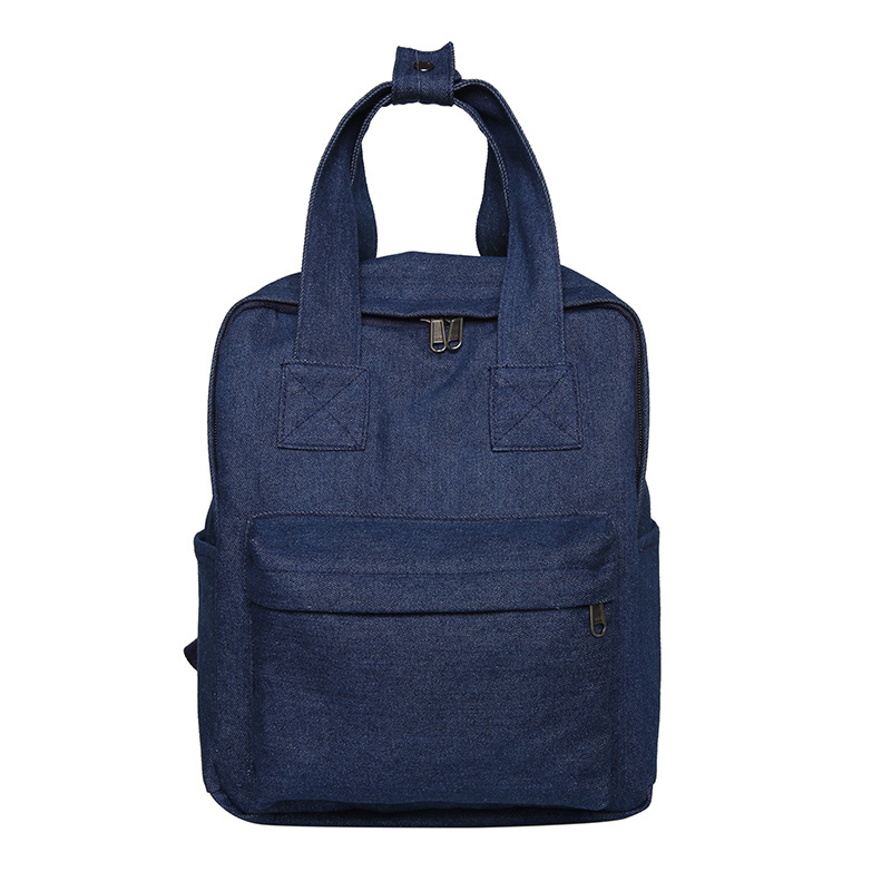 Korean Style Ins Student Couple Schoolbag Travel Backpack Female Trendy Backpack Male Large Capacity Versatile Washed Jean Bag