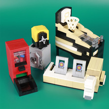 MOC可爱互动饮料机投篮机趣味保险箱拼插小颗粒积木玩具兼容乐高