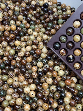 正品卡12mm天然虎斑菩提diy散珠已打孔手串项链佛珠文玩菩提子