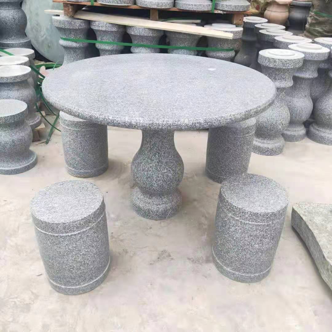 供应石桌石凳大理石雕刻石头桌子户外庭院花园景观小区石桌石椅