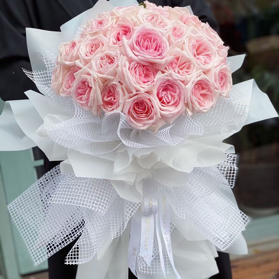 方格网包花纱鲜花包装纱网花束玫瑰包装纸手工diy花艺材料花店用