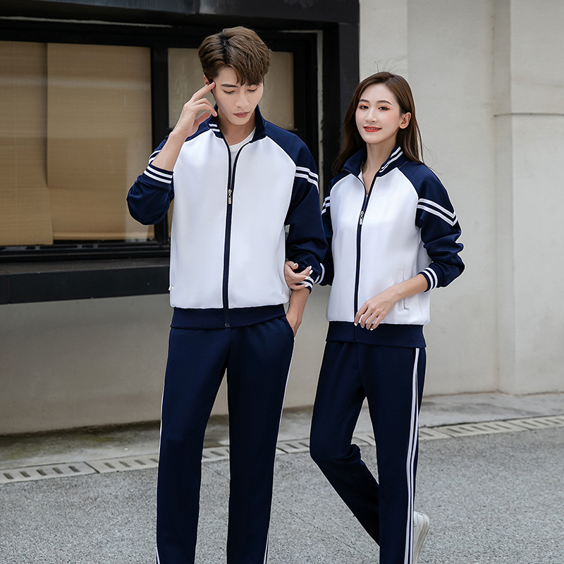 厂家春秋季初中高中生校服套装大学职校运动会团体服学生班服批发