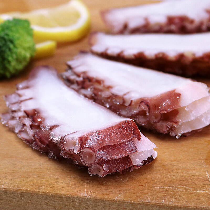 章鱼足切片寿司大八爪鱼片鱿鱼切片章鱼刺身寿司章鱼片120g 包邮