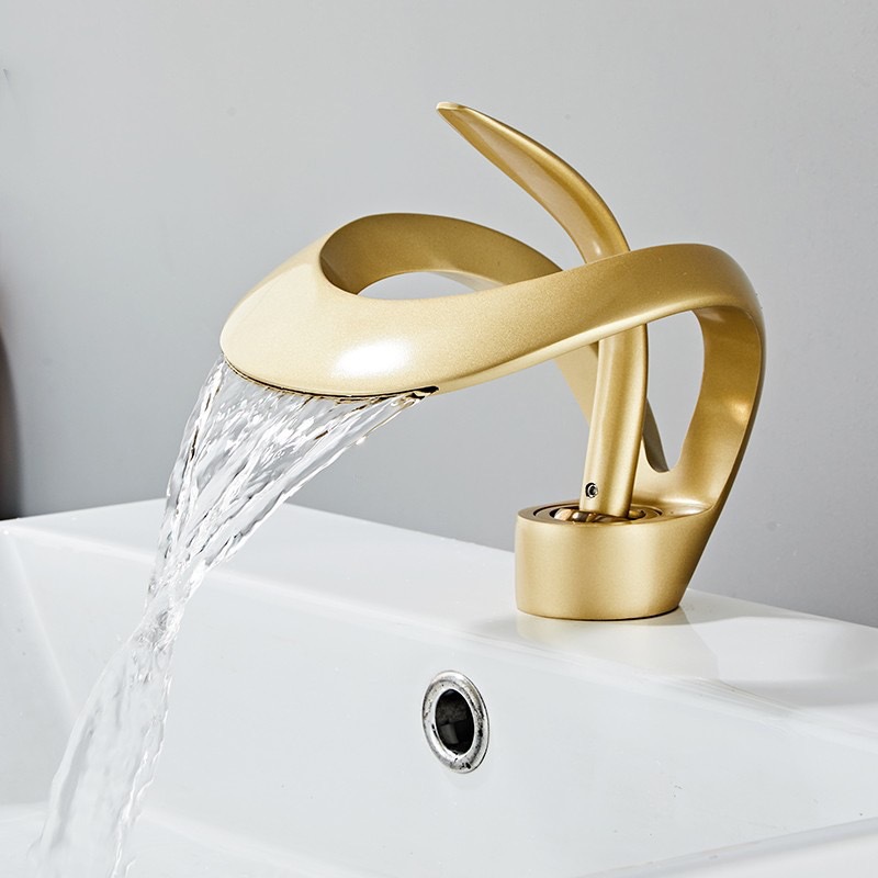 Cross-Border Faucet Bathroom Bathroom Cabinet Washbasin Basin Waterfall Hot and Cold Multi-Functional Faucet Copper Household Water Tap