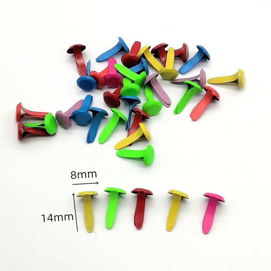 彩色两脚钉儿童手工双脚钉二脚钉分脚图案装饰钉 两脚书钉 羊角钉