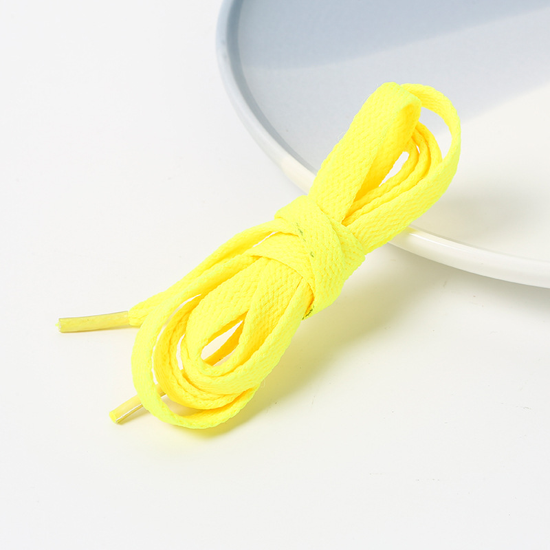 Spot Goods 8mm Flat Lacing Polyester Colorful Shoelaces Sweater Pants Hat Rope All-Match Canvas Shoes White Shoes Shoelace