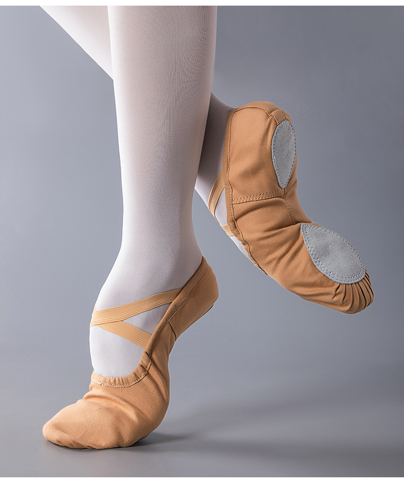 软底舞蹈鞋女古典中国猫爪儿童芭蕾舞鞋夏女童驼色成人跳舞练功服