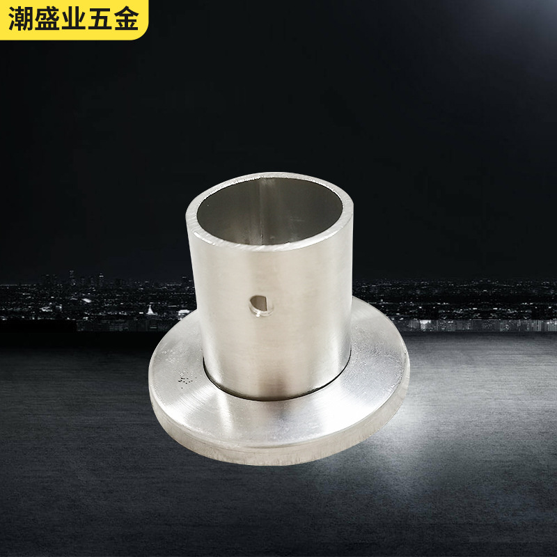 不锈钢圆管带盖高脚法兰座毛巾杆底座衣柜晾衣杆固定座法兰座