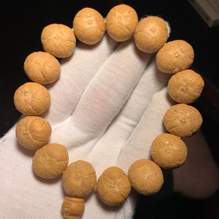 尼泊尔木瓜四星麒麟眼手串18mm佛珠 正眼凤眼龙眼菩提男款手串