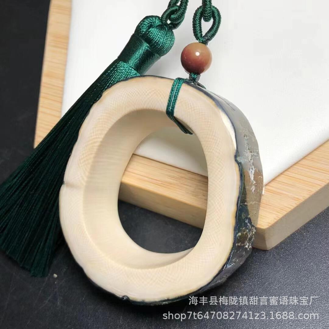 古猛犸象牙牙环吊坠  猛犸牙制品 猛犸大环圈吊坠 文玩新宠物