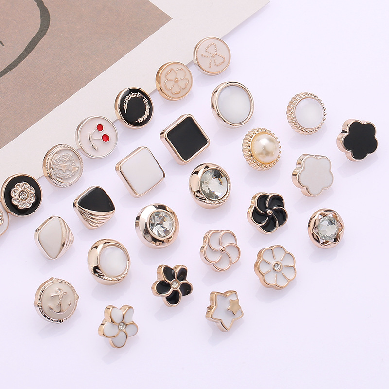 Plastic Plating Cufflink Pearl Button Classic Style High Leg Hand Sewing Button Sweater Shirt Accessories Button