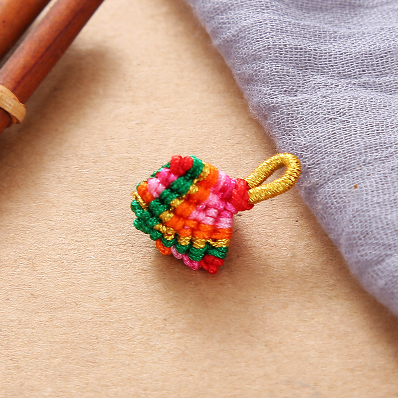 手工编织玉线粽子配件民族风端午节五彩绳手链挂件珠宝店手绳挂饰