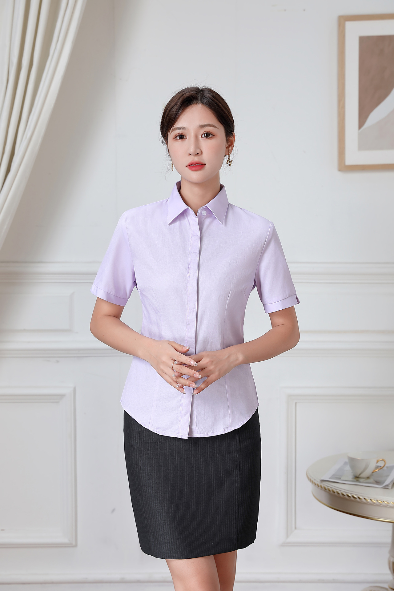 新款农行女士工作服衬衣 农业银行行服套装女 农行职业装长袖衬衫