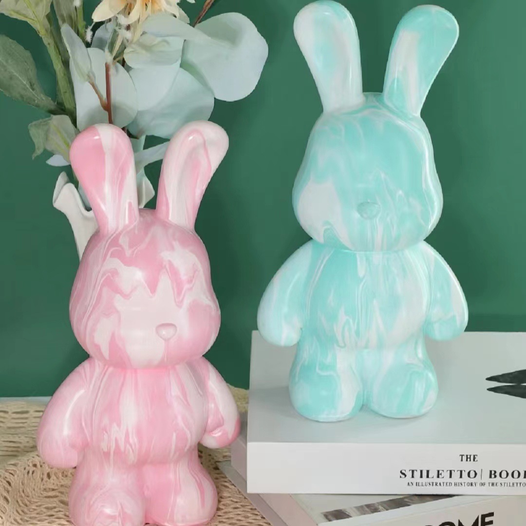 diy流体兔网红创意手工玩具酷酷兔白胚家居装饰品白胚厂家直销