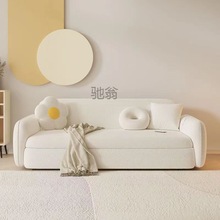 Yr羊羔绒实木沙发床坐卧两用多功能三折叠拆洗乳胶网红科技布沙发