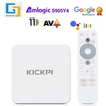 外贸KICKPI Smart TV Box网络机顶盒32GB安卓11 5GWiFi 智能语音