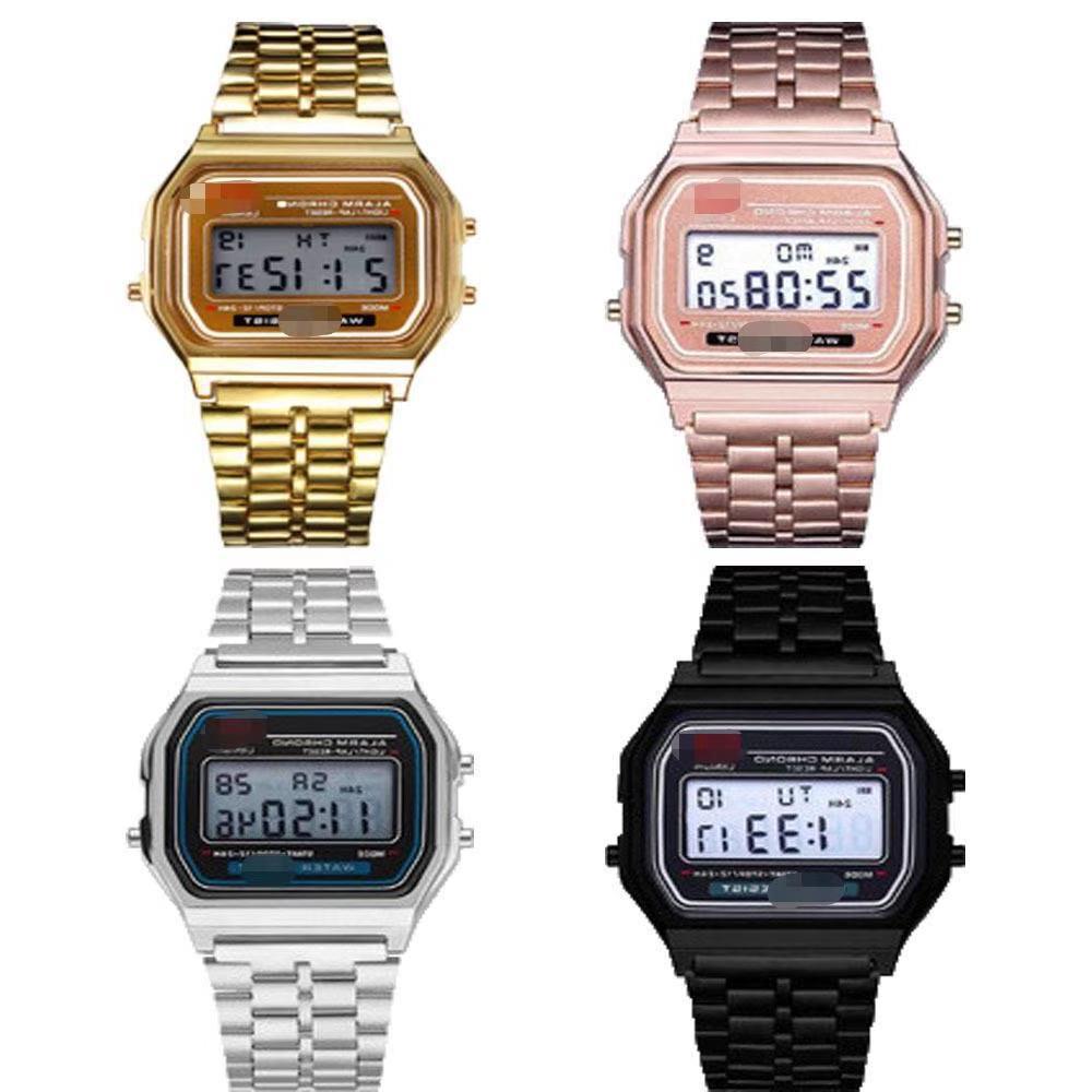 Electronic Watch Steel Band Electronic Watch WR F91 Harajuku Style Kaxi Watch Multifunctional LED Electronic Watch