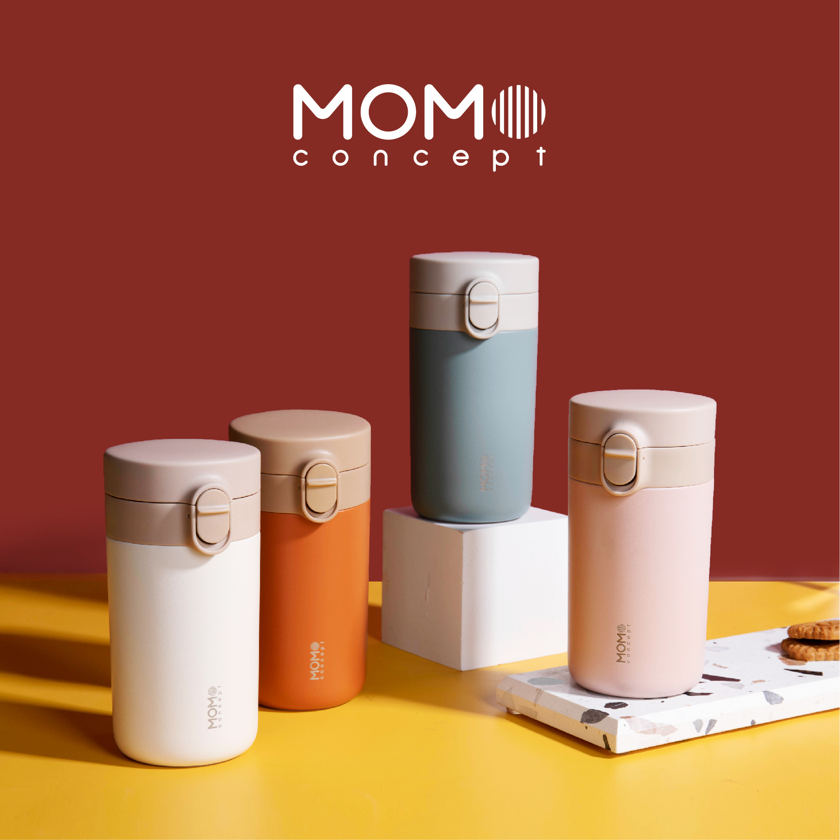 5成交9件日本momo保温杯杯女可爱高颜值弹跳防漏真空设计感咖啡杯