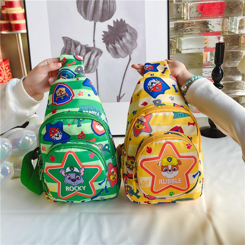 2023 Spring New Children's Bags Cartoon Oxford Cloth One Shoulder Crossbody Chest Bag Fashion Casual Children's Mobile Phone Bag
