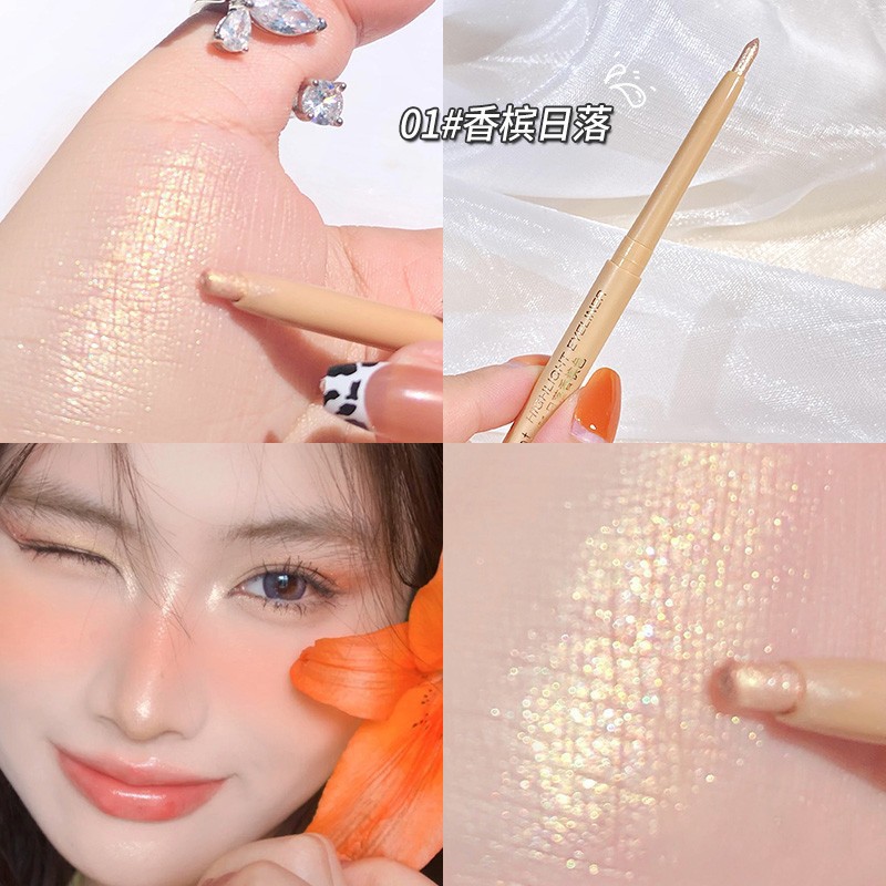 Sweet Mint Crouching Silkworm Highlight Stick Pearlescent Shiny Natural Brightening Color Rendering Highlight Stick Crouching Silkworm Eyeliner Glue Pen