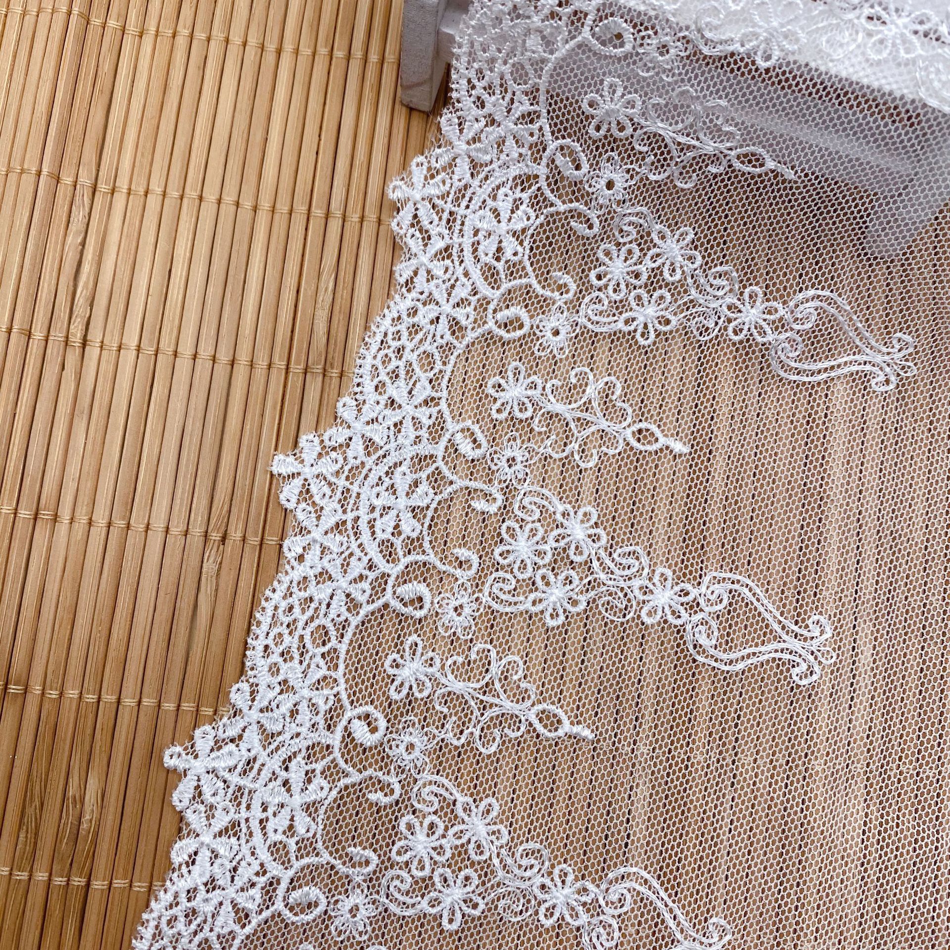 洛丽塔水溶花边 婚纱礼服裙摆配饰蕾丝花朵涤纶丝网布 网纱花边