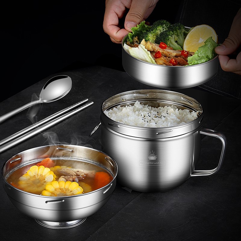 中学生饭盒男生初中生高中生碗大号加深饭盆大容量超大带盖韩式